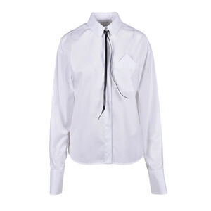 SPORTMAX Cotton Shirt with Tie - White